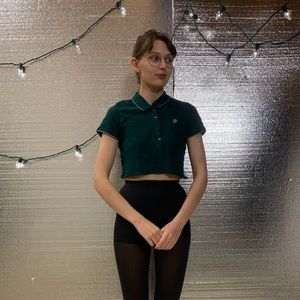 Green Cropped Polo